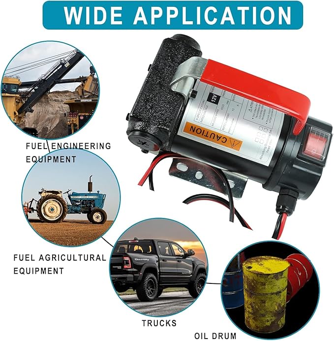 12V 175W Portable DC Electric Fuel Transfer Pump Diesel Kerosene Oil Commercial Fuel Transfer Extractor Pump