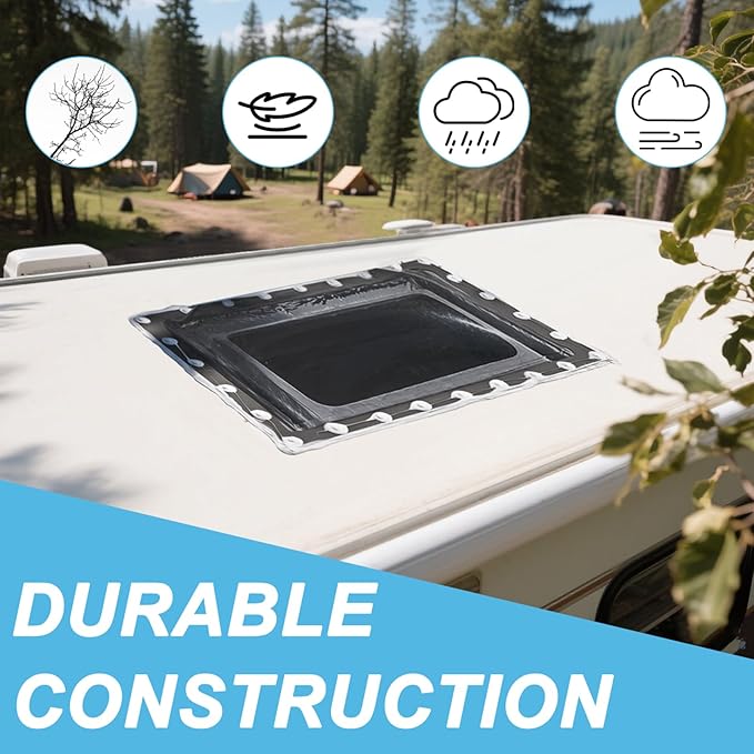 XMK 18" x 34" RV Skylight Replacement Cover,Camper RV Shower Skylight Outer Dome Fit 14" x 30" Openings Roof for Campers Trailer Fifth Wheel Food Truck Motorhome, Impact Resistant (Smoke Gray)