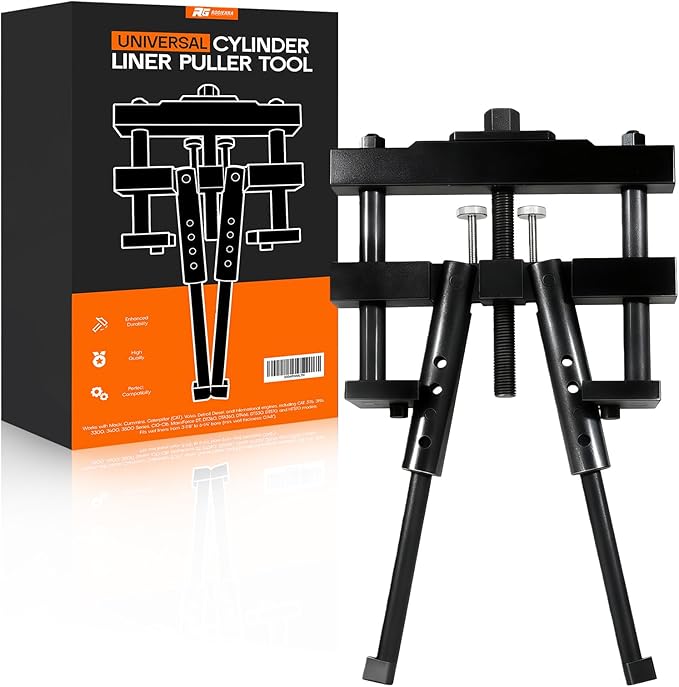 Universal Cylinder Liner Puller Tool for Mack, Cummins, CAT & Caterpillar - Heavy Duty Diesel Engine Wet Liner Removal (3-7/8" to 6-1/4" Bore) - Compatible with PT-6400-C, M50010-B, 3376015 Models
