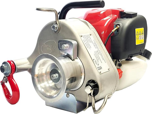 Portable Winch PCW3000 Gas-Powered Capstan Winch, 1,600 lbs Pulling Capacity Winch, Honda GX-35 Engine Portable Gas Winch - Hunting, Logging, & Towing