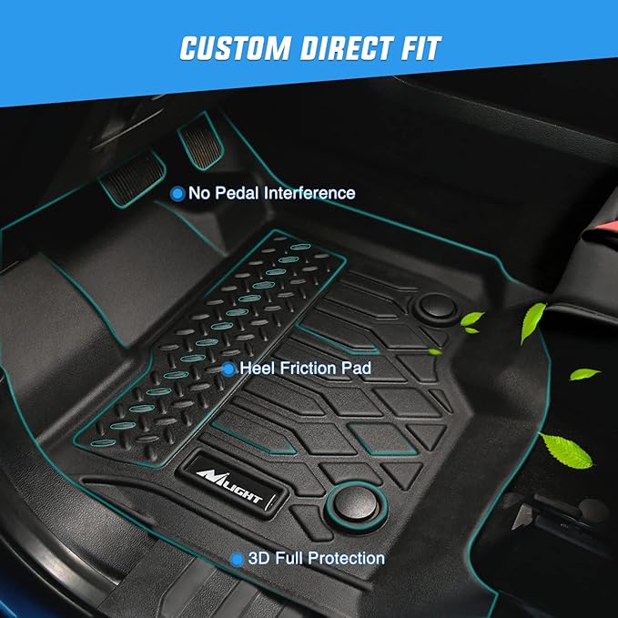 Nilight TPE Floor Mats for Ford Fusion Lincoln MKZ 2013 2014 2015 2016,All Weather Custom Fit Heavy Duty Floor Liners