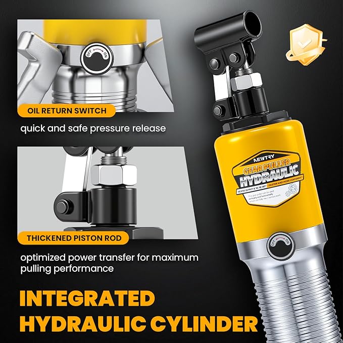 NEWTRY 15 Ton Hydraulic Gear Puller Kit, Wheel Bearing Pulling Separator, 3 Jaw Puller, Vertically & Horizontally, w/Case, Heavy Duty Mechanical Repair