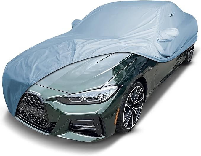 iCarCover Custom Car Cover for 2014-2025 BMW 4-Series Coupe, Convertible Waterproof All Weather Rain Snow UV Sun Protector Full Exterior Weatherproof Indoor Outdoor Car Cover with Strap