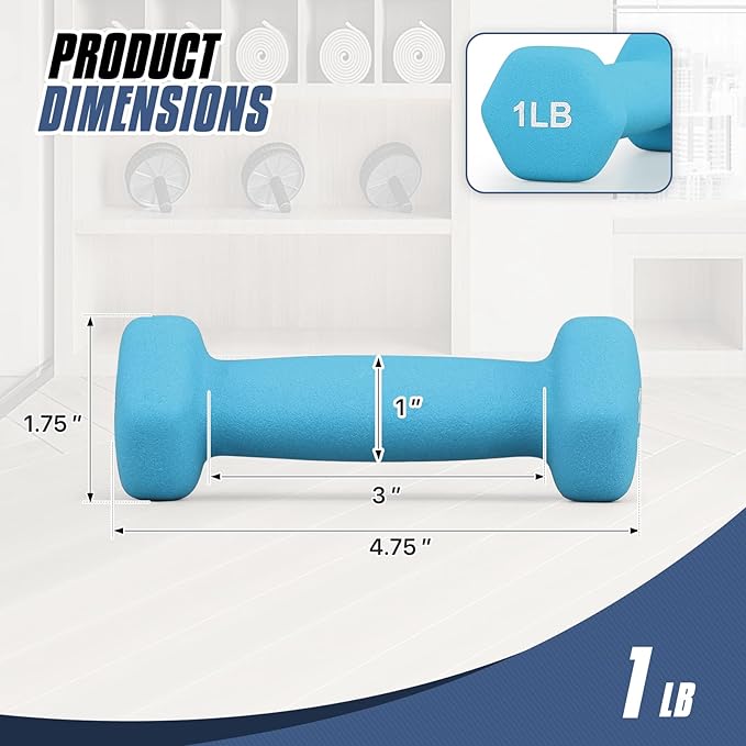 MADOG Dumbbell Set, Anti-Slip Neoprene Coated Hexagon Hand Weights for Home Gym Equipment Workouts Strength Training