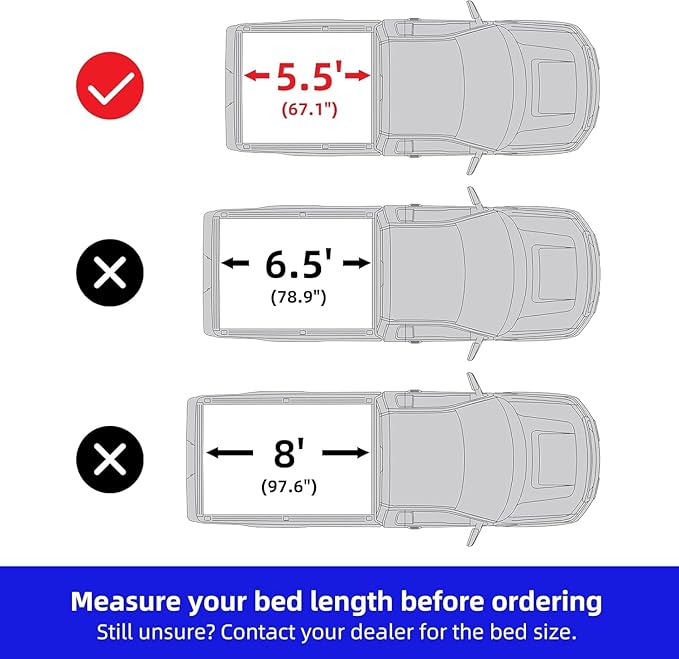 Soft Roll-Up Truck Bed Cover Compatible with 2015-2026 Ford F-150 | 5'5" Bed (66") Black