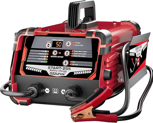 12V 24V Car Battery Charger and 250A Engine Starter, 5-in-1 Solution, Maintainer, 50A Boost, for 12V/24V Power Sport, Automotive, and Marine Batteries