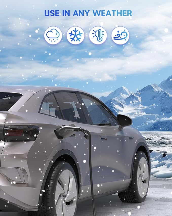 J1772 Extension Cable, EV Charger Extension Cable 40A 40FT Charging Cord for Electric Vehicle 110V-240V Compatible for All SAE J1772 Chargers (40A - 40FT)