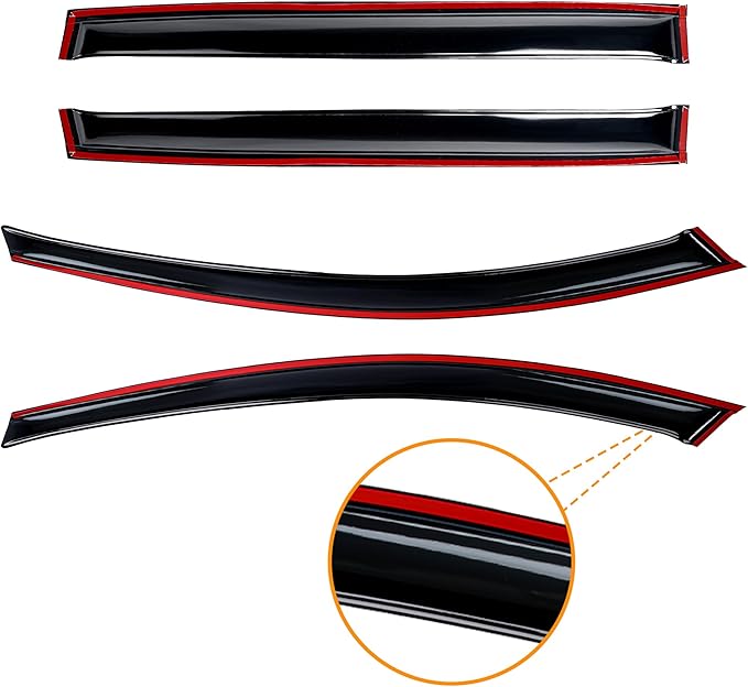 AUXKO Window Rain Guards for Mazda CX-50 2026 2025 2024 2023, Tape-On Shatterproof Sun Smoke Vent Visors Accessories - Outside Easy Install Side Window Wind Deflectors & Visors Black