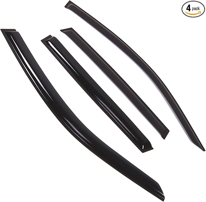 TuningPros Outside Mount Window Vent Visors Rain Guards Compatible with Subaru Forester 2014-2016 | Side Window Wind Deflectors Rain Shields | Smoke Tinted, 4 Pcs Set, DGWV-846
