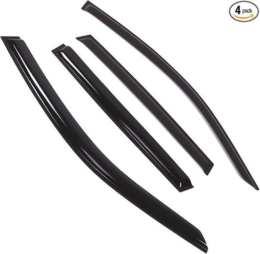TuningPros Outside Mount Window Vent Visors Rain Guards Compatible with Subaru Forester 2014-2016 | Side Window Wind Deflectors Rain Shields | Smoke Tinted, 4 Pcs Set, DGWV-846