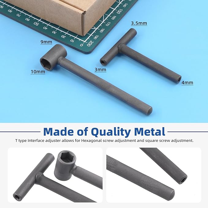 Glarks 4Pcs Motorcycle Engine Valve Adjustment Tool Kit, Engine Screw Spanner Valve Tool Wrench Valve Screw Repair Spanner with Feeler Gauges for Motor Engine Valve Screw