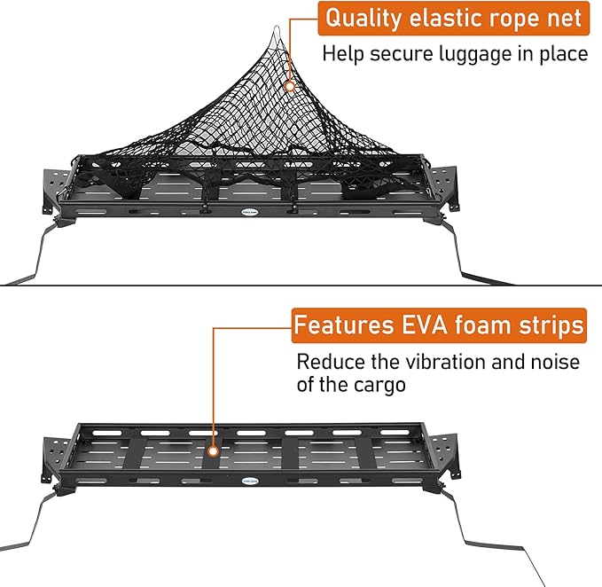 Hooke Road Crosstrek Rear Trunk Cargo Rack Basket Tray for 2013-2017 Subaru XV Crosstrek, Lightweight Steel Interior Storage Luggage Carrier