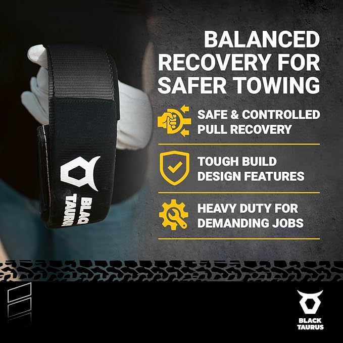 2" x 10 ft Equalizer & Tree Saver Strap – 13,200-lb Heavy-Duty Off-Road Recovery Strap for Jeep, Truck, SUV, UTV/4x4 – Tow, Winch, Anchor & Hitch Receiver Recovery Gear (Black)