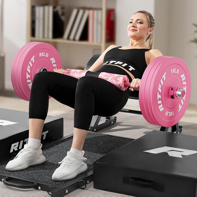 RitFit Barbell Weight Set - 4/6FT Olympic Barbell with Weight Plates (55-275LB Total) - Weightlifting Equipment for Squats, Curls, Deadlifts, Presses, Hip Thrusts