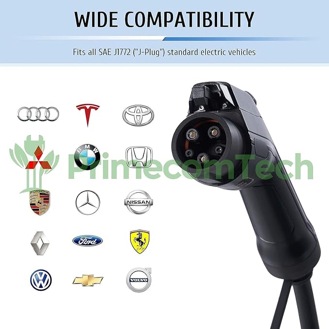30 Feet Level 2 Primecom Electric Vehicle (EV) Charger (220/240V, 32Amp/40Amp) 32 and 40 Amp 6-50P. 10-50P & 14-50P (14-50P, 32 Amp)