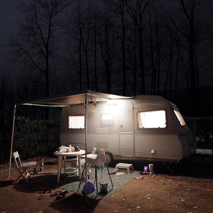 Flood beam Porch Light - LED 20W 2000LM Porch Utility Light - 12/24V DC - Curved Designed Wide Angle - Super Bright - Durable Design - Ideal for RV Trailer Truck Tractor (6000K Xenon White)