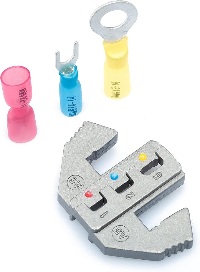 Wirefy Crimping Die for Heat-Shrink Connectors 22-10 AWG | Interchangeable Quick-Change Die for Wirefy Crimping Tools | Wide-Profile Precision Crimp