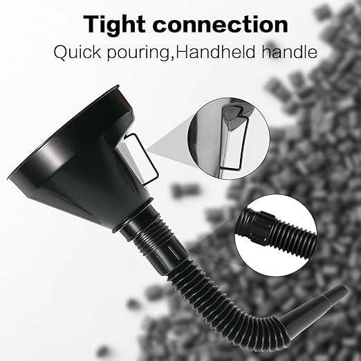 4 PcsOil Funnel Kit,Car Oil Funnels for Automotive Use,Flexible Oil Funnels,Wide Mouth Automotive Flex Funnel with Hose&Mesh Screen Filter for Car Motorcycle Engine Oils Gasoline Diesel Water Liquid