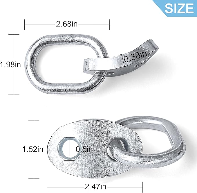 NOVINO 7100 Engine Lifting Bracket Set,5,500 lb Capacity Engine Lift Bracket Kit for Use with Load Levelers and Slings-2Sets,Silver