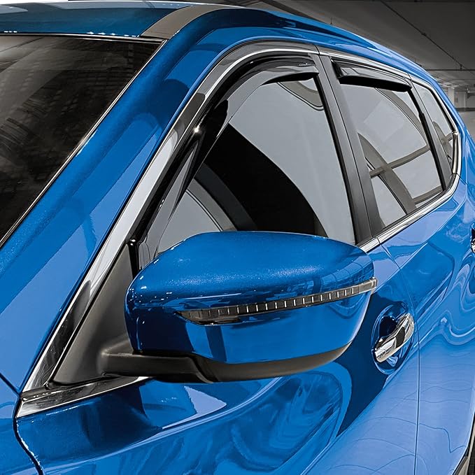 Goodyear Shatterproof in-Channel Window Deflectors for Nissan Rogue 2014-2020, Window Visors for Cars, Car Accessories, Rain Guards, Vent Deflector, 4 pcs - GY003424