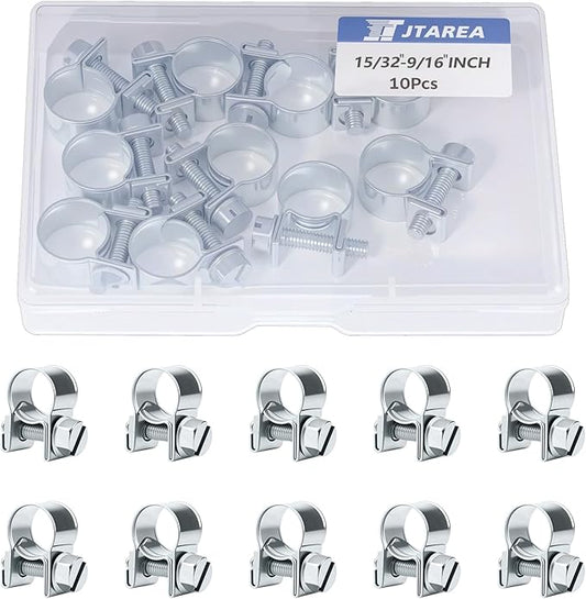 12-14MM Fuel Injection Hose Clamps 15/32"-9/16" Gas Line Clamps Pipe Clamp for Automotive Diesel Petrol Pipes