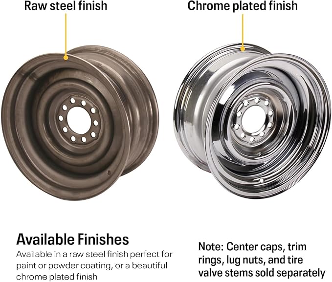 Smoothie 15x7 Chrome Steel Wheel, 5 on 4.5/4.75, 4.0 BS