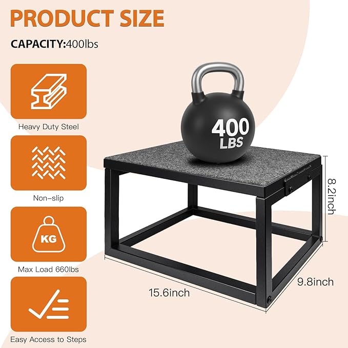 1 Step Stool for RV, Heavy Duty Anti-Slip Step with Dual Cross Beams, Portable Step for Camper, Hot Tub, Trailer, Truck