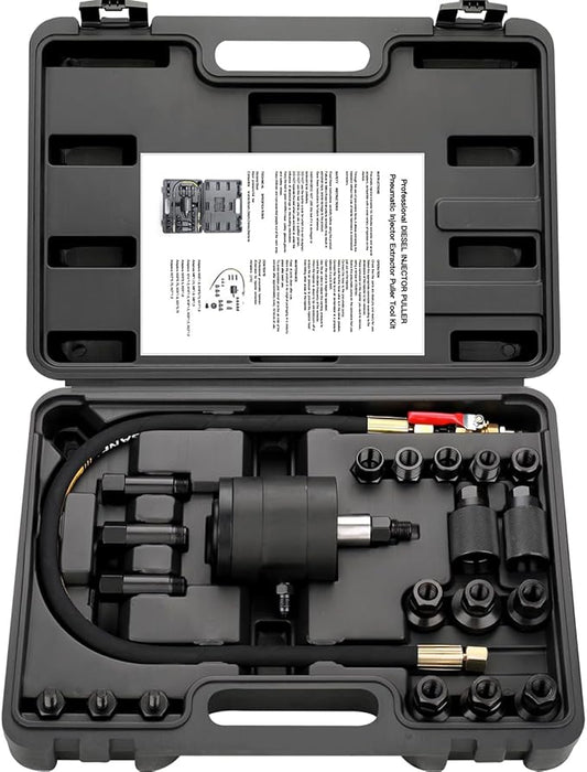 Pneumatic Injector Puller Set Compatible with Diesel Engines 23 PCS Air Vibration Injector Removal Tool Kit