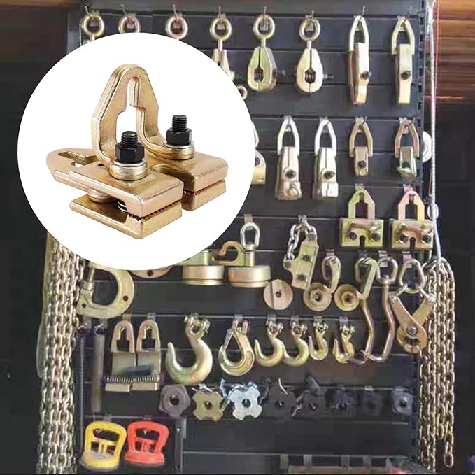 Heavy Duty 5 Ton Car Pulling Hook Right Angle 2 Way Auto Body Pull Clamp for Car Body Repair Tool Kit