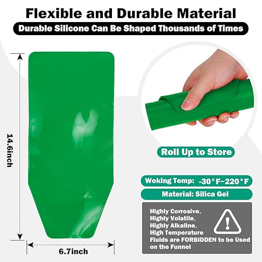 Professional-Grade Flexible Funnel for Draining Oil & Oil Change in Narrow and Awkward Places, Easy to Clean & Foldable Flex Funnels, for Lawnmowers, Motorcycles, Snowplows, Trucks, …