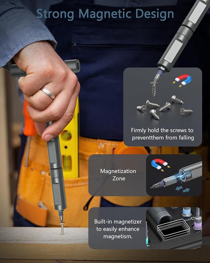 Upgraded 42 in 1 Magnetic Screwdriver Set, Ankilo DIY Ratchet Screwdriver Set Magnetic with 40 PCS Bits, Precision Repair Tool Kit for Tools Furniture Computer Bicycle Black for Christmas Gifts