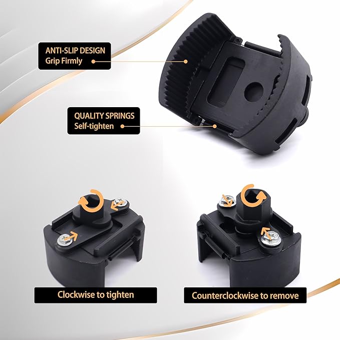 Universal Adjustable Oil Filter Wrench Removal Tool 3.15-4.13 inch (80-105mm) 1/2" Drive