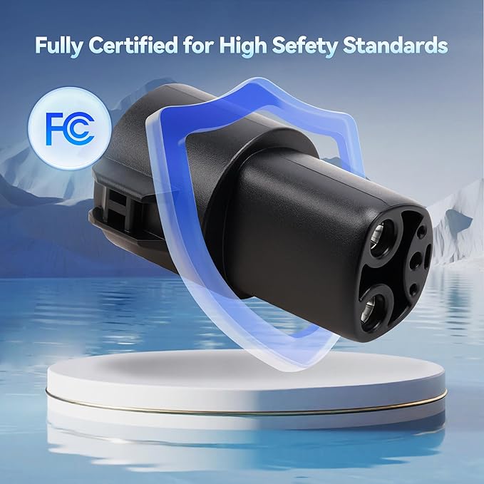 J1772 to Tesla Charger Adapter,Converter Up to 80Amp 240V AC,Silver-Plated Efficient Charging Design,Mobile EV Charging Adapter Compatible with Tesla Model S/3/X/Y[Only for Tesla Car]