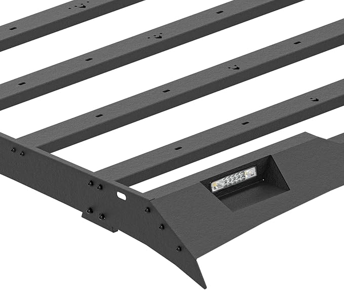 Roof Rack Cargo Basket Compatible with 2009-2018 Dodge Ram 1500 & 2019 2020 Classic Crew/Quad Cab, Truck Rooftop Cargo Carrier Top Luggage Storage Holder with 2 LED Lights