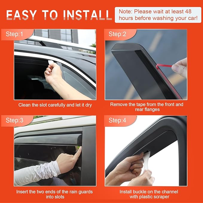 ACLONG in-Channel Rain Guards Black Window Visors Compatible with Jeep Grand Cherokee 2011 2012 2013 2014 2015 2016 2017 2018 2019 2020 Side Shatterproof Sun Visor Window Deflectors 4-Pieces