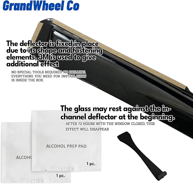 Window Deflectors Smoke Tinted in-Channel Side Window Vent Visor Deflectors Rain Guards Compatible with Wrangler JK 2-Door 2007-2018 - 2pcs. GW0233