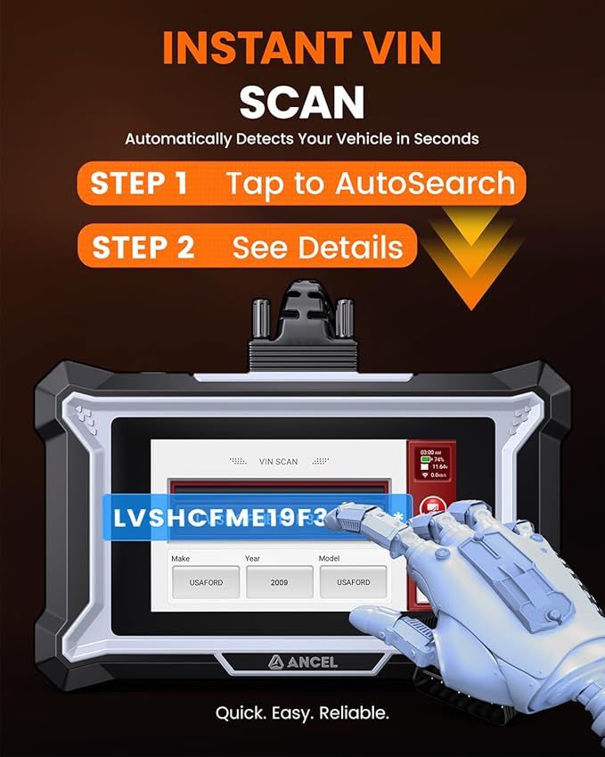 ANCEL DS200 Full System OBD2 Scanner with 15+ Reset Services - Oil/BMS/Brake Reset, DPF Regen, Injector Coding, ABS Bleeding, Free Lifetime Updates, Online Customer Service