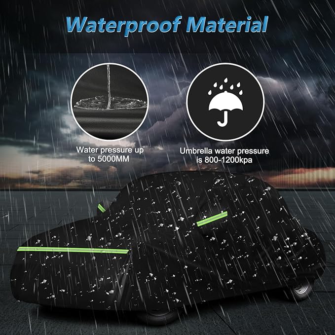 Custom Fit for Volkswagen Beetle Bug 2-Door 1960-1980 Sedan Car Cover Waterproof Heavy Duty All-Weather Protection with Door Zipper & Storage Bag