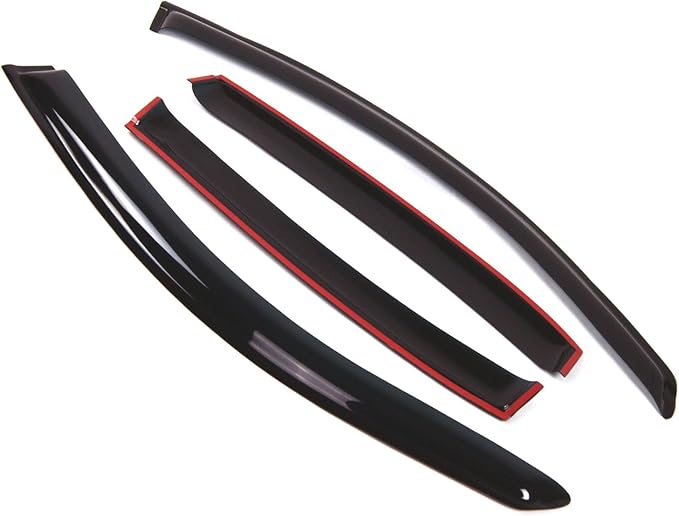 Tuningpros WD2-014 Dark Smoke 4 Pcs Set Window Visor (Outside Mount) Deflector Rain Guard Compatible with 2000-2005 Buick Lesabre