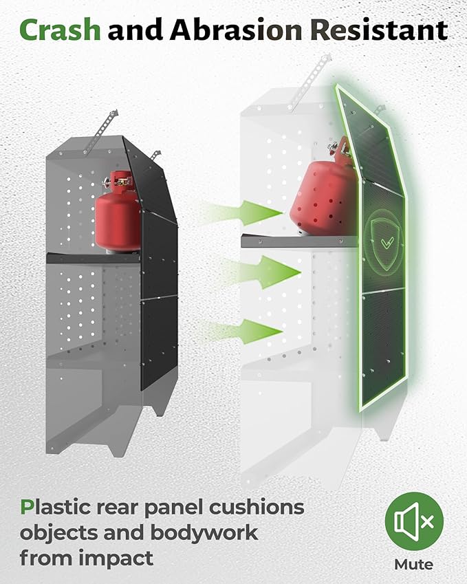 StarONE Cargo Van Shelving Storage Fit for Transit Connect 2014+,NV200,Chevy City Express, Promaster City with S-Shaped Hooks,Black,Steel,52" W x 43" H x 13" D