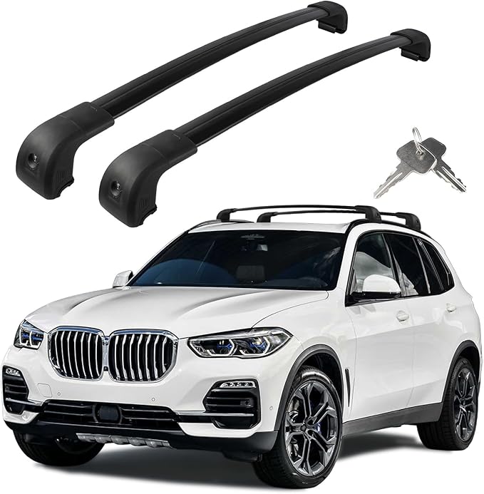 Roof Rack Cross Bars Compatible with BMW X5 G05 2018-2026, Adjustable Aluminum Heavy Duty 300 LBS Anti-Theft Lock Cargo Carrier Rooftop Crossbar Accessories for Bike, Basket, Snowboard, Luggage, Kayak