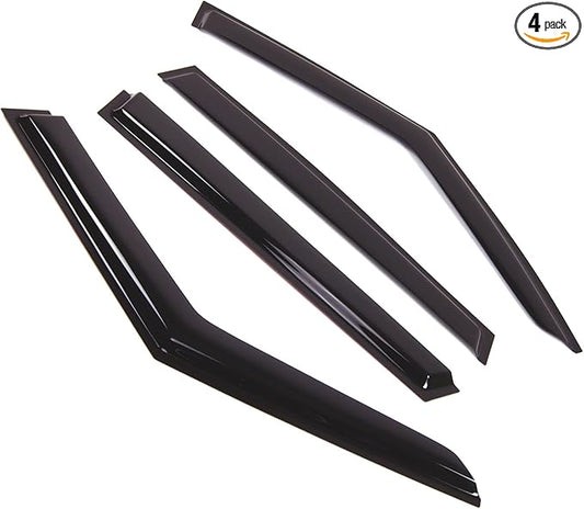 TuningPros Outside Mount Window Vent Visors Rain Guards Compatible with Land Range Rover 2013-2016 | Side Window Wind Deflectors Rain Shields | Smoke Tinted, 4 Pcs Set, DGWV-819