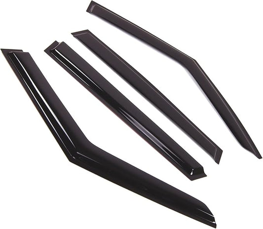 Tuningpros WD2-819B Dark Smoke 4 Pcs Set Window Visor (Outside Mount) Deflector Rain Guard Compatible with 2017-2018 Land Range Rover