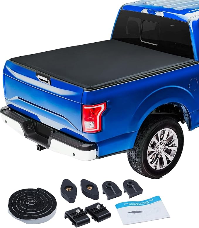 Soft Tri-fold Truck Bed Tonneau Cover Compatible with 2020-2025 Chevy Silverado 1500 Accessories, Gmc Sierra HD (2500-3500) Accessories for 6.9FT