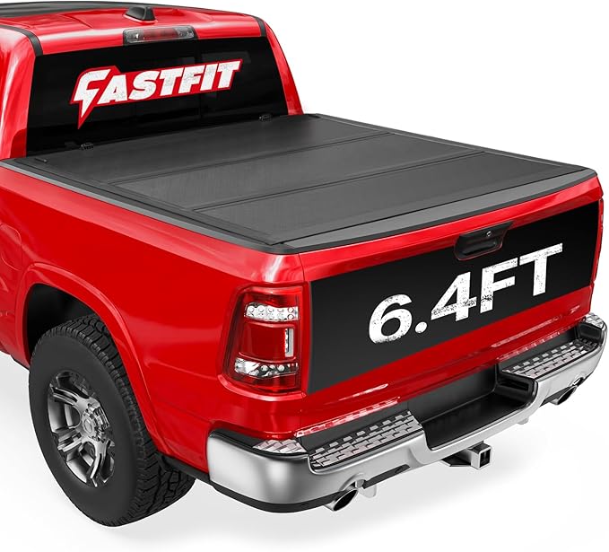FASTFIT HTL Low-Profile Hard Tri-Fold Tonneau Cover for 2002-2018 Dodge Ram 1500; 2003-2025 Ram 2500 3500, 6'4" (76in) Truck Bed w/o Rambox | 19-24 RAM 1500 Classic