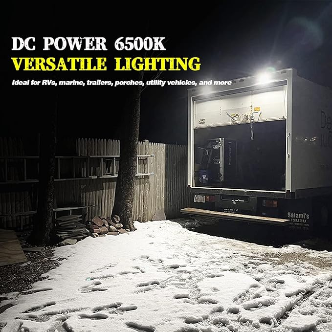 Chelhead RV Porch Light White Aluminum Base 12V DC RV Exterior Led Lighting Outside Lights Compatible with RV Camper Trailers Porches Towing 5th Wheels Utility Vehicles Boat