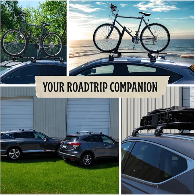 ERKUL Heavy Duty Roof Rack Cross Bars for Volvo XC90 2016-2026 | Upgraded 220 lbs Aero Aluminum Crossbars with Smart Clamp System | Compatible with Flush Rails - Black