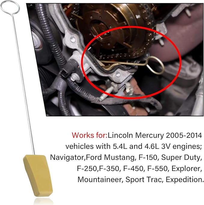 Replace Engine Cam Tool Set, Cam Phaser Locking Tool & Timing Chain Locking Wedge Tool Compatible with Ford 4.6L/5.4L/6.8L 3V Engines, Mercury 5.4L/4.6L 3V Engines, Navigator, Mustang