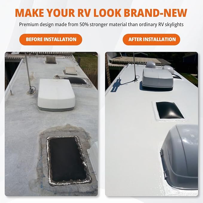 SL1422 RV Skylight Replacement,18" x 26" Camper Skylight fits Standard 14" x 22" Openings 16" x 26" Overall,RV Shower Bathroom Skylight Cover - SL1422DS(Dark Smoke)