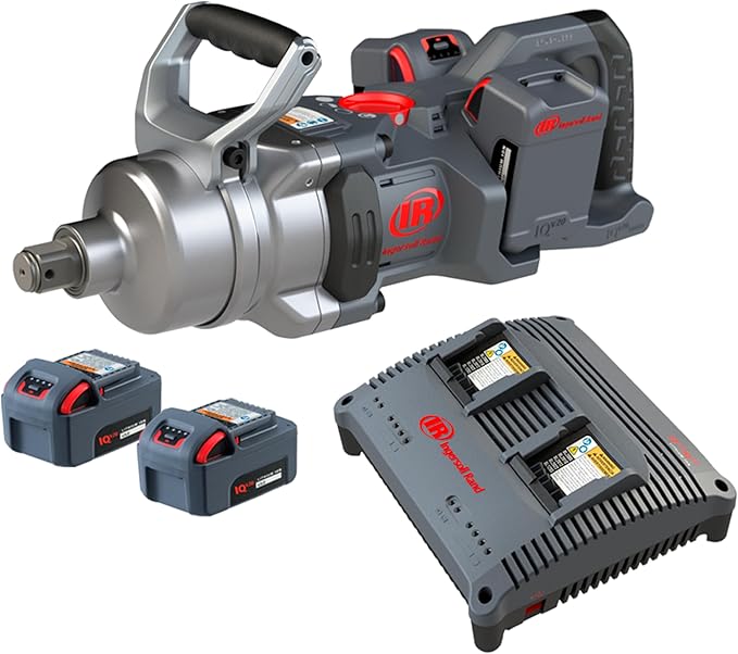 Ingersoll Rand W9491-K4E 1" 20V Cordless Impact Wrench 4-Battery Kit, 2,600 ft-lbs Torque, Friction Ring-Thru-Hole Retainer